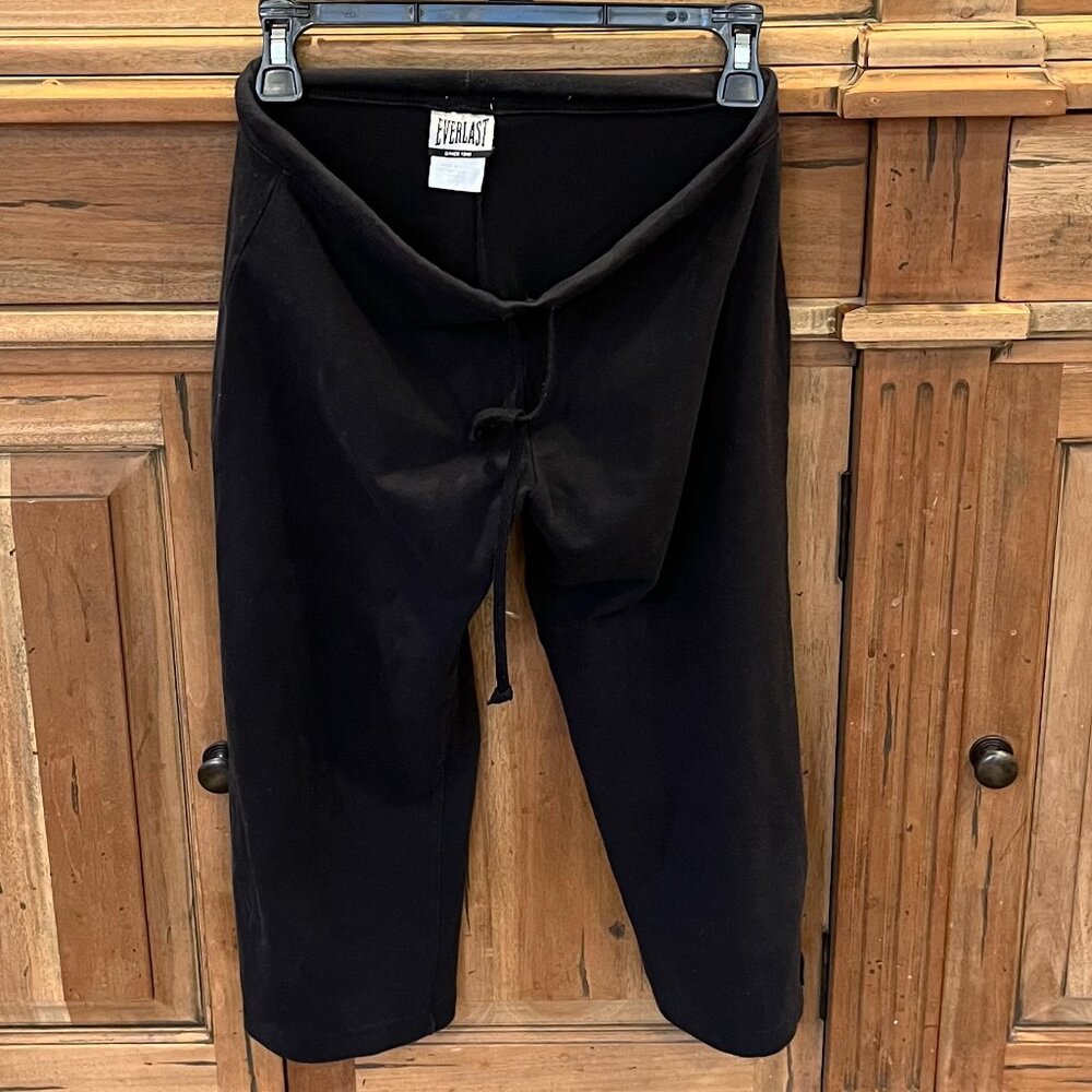 Cropped Black Everlast Wide Legged  Pants